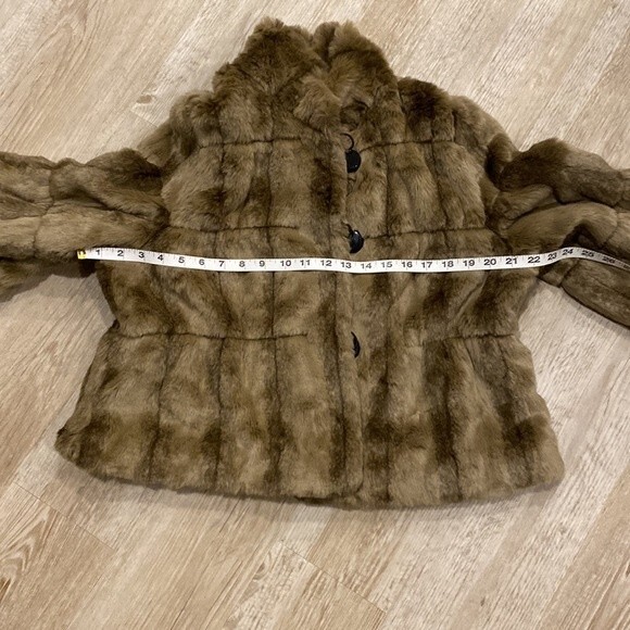 INC Swing coat NWT 3/4 sleeve faux fur by International Concept Brown Size Large - Picture 12 of 15